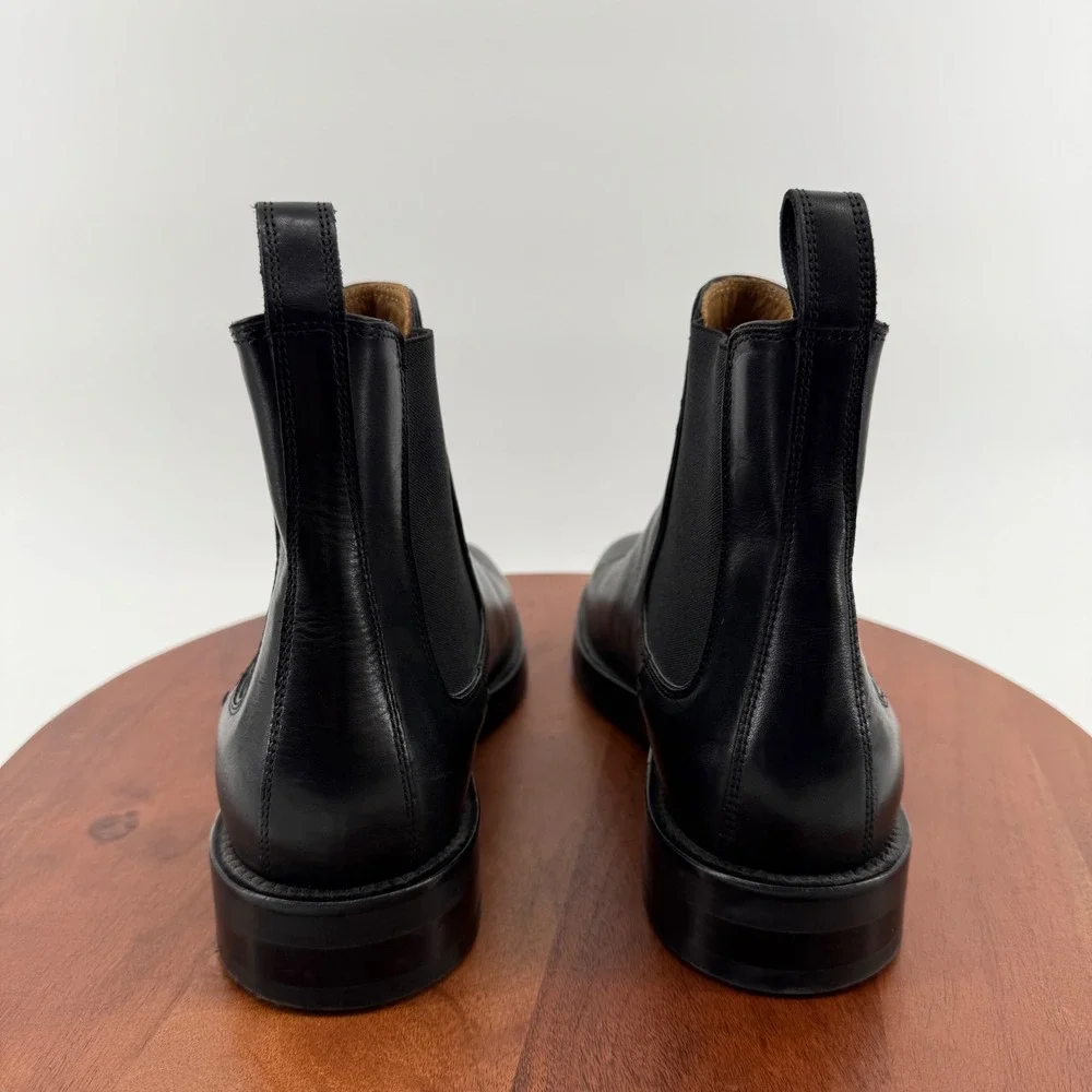Club‎ Monaco Black Leather Chelsea Boots Made in Italy  Round Toe Men's Size 10